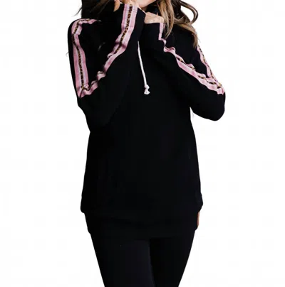 Ampersand Ave Doublehood Sweatshirt In Only The Best In Black