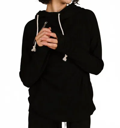 Ampersand Ave Doublehood Sweatshirt In Poppy Seed In Black