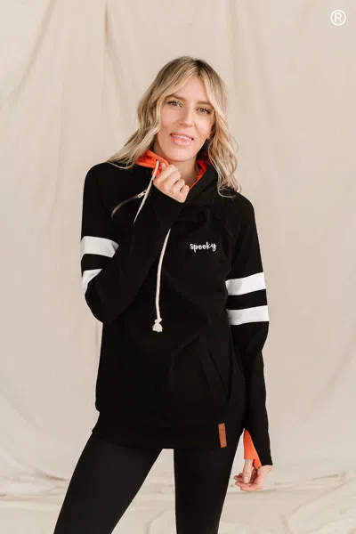 Ampersand Ave Doublehood Sweatshirt In Spooky In Black
