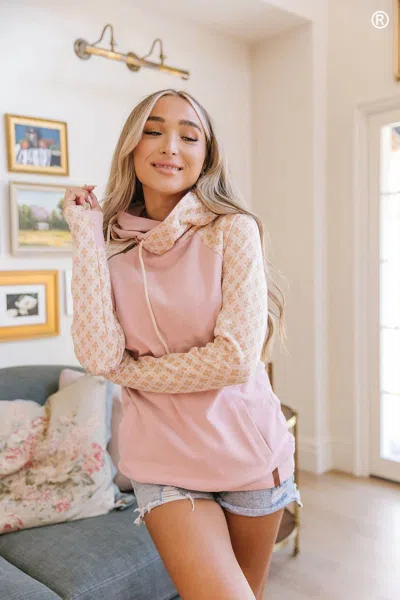 Ampersand Ave Doublehood Sweatshirt In Sweet Grapefruit In Pink