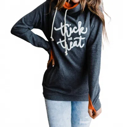 Ampersand Ave Doublehood Sweatshirt In Trick Or Treat In Blue