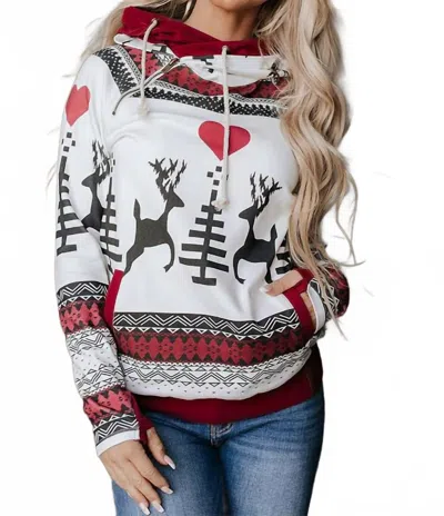 Ampersand Ave Doublehood Sweatshirt In Winter Wonderland In Multi