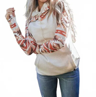 Ampersand Ave Doublehood Sweatshirts In Live A Little In Neutral