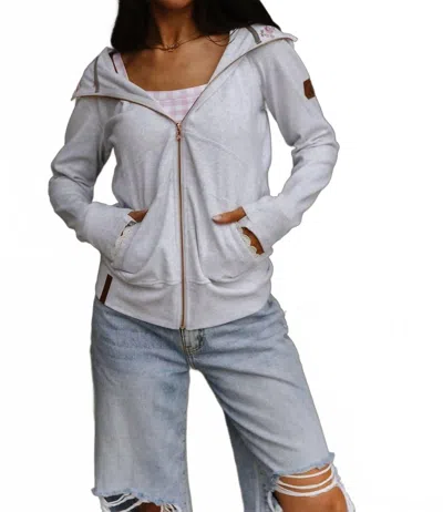 Ampersand Ave Full Zip Hooded Sweatshirt In Morning Mist In Gray
