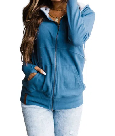 Ampersand Ave Full Zip Sweatshirt In Oh My Stars In Blue