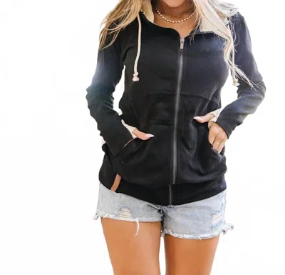 Ampersand Ave Fullzip Sweatshirt In Don't Blame Me In Black
