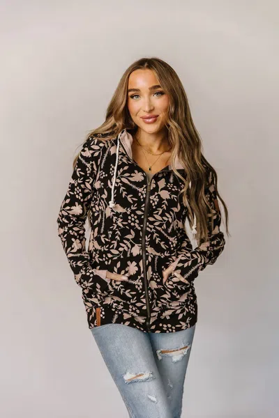 Ampersand Ave Fullzip Sweatshirt In Enchanted In Black