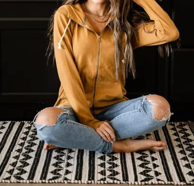 Ampersand Ave Fullzip Sweatshirt In Maple In Brown