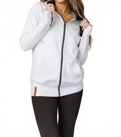 Ampersand Ave Fullzip Sweatshirt In Peace And Quiet In White