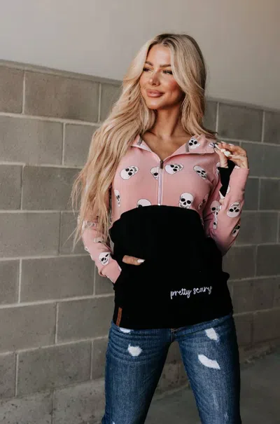 Ampersand Ave Halfzip Sweatshirt In Pretty Scary In Multi