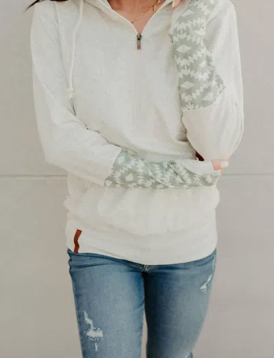 Ampersand Ave Halfzip Sweatshirt In Tacoma Narrows In White