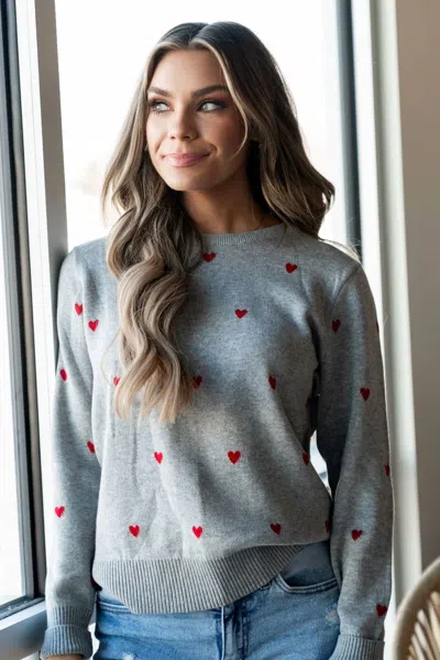 Ampersand Ave Heart Sweater In Be Mine In Multi