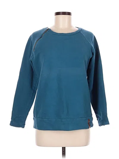 Pre-owned Ampersand Ave Long Sleeve Top Teal Crew Neck Tops