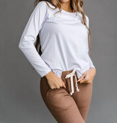 Ampersand Ave Lulu Long Sleeve Crew Neck In White