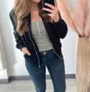 Ampersand Ave Midnight Bomber Jacket In Black In Black
