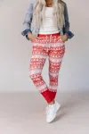 Ampersand Ave New And Improved Jogger In Reindeer Games In Red