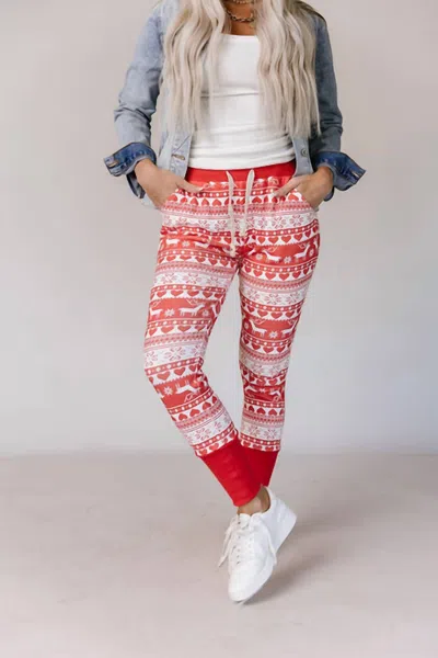 Ampersand Ave New And Improved Jogger In Reindeer Games In Red
