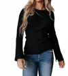 Ampersand Ave Nightingale Ribbed Top In Black In Black
