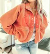 Ampersand Ave Oversized Fleece Jacket In Rust In Multi