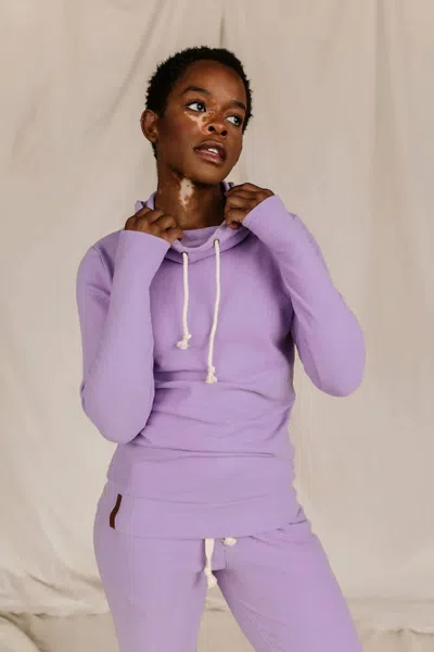 Ampersand Ave Performance Fleece Cowlneck Sweatshirt In Wisteria In Purple