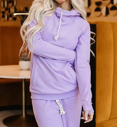 Ampersand Ave Performance Fleece Doublehood Sweatshirt In Wisteria In Blue