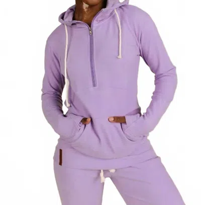 Ampersand Ave Performance Fleece Halfzip Hoodie In Wisteria In Purple