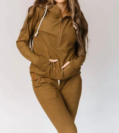 Ampersand Ave Performance Fleece Halfzip Sweatshirt In Lemongrass In Green