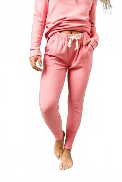 Ampersand Ave Performance Fleece Joggers In Pink Tulip