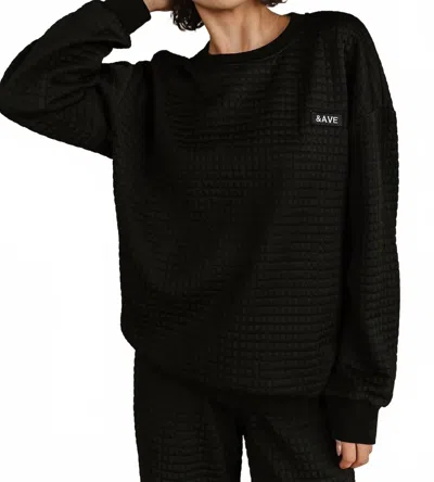 Ampersand Ave Quilted Pullover Sweater In Black