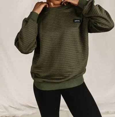Ampersand Ave Quilted Pullover Sweater In Olive In Green