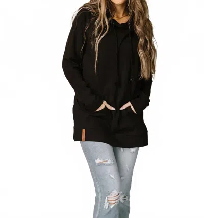 Ampersand Ave Side Slit Hoodie In Blackout