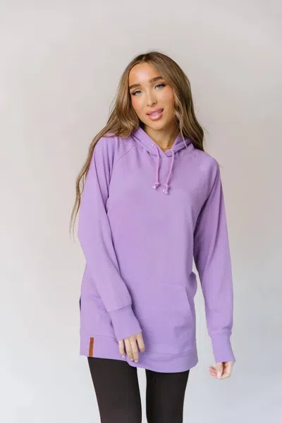 Ampersand Ave Side Slit Hoodie In Bright Lilac In Purple