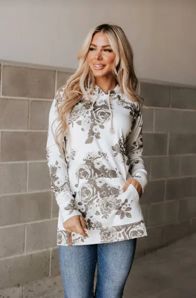 Ampersand Ave Side Slit Hoodie In Hopelessly Devoted In Multi