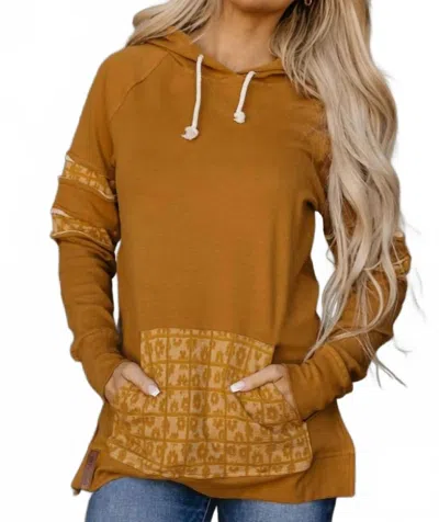 Ampersand Ave Side Slit Hoodie In Made For You In Brown