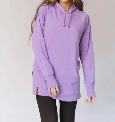 Ampersand Ave Sideslit Hoodie In Bright Lilac In Multi