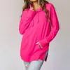 AMPERSAND AVE SIDESLIT HOODIE IN HOT PINK