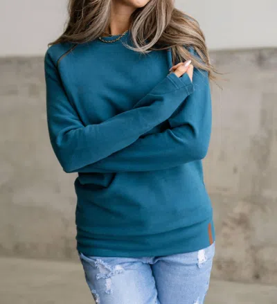 Ampersand Ave Sidezip Pullover In Bluejay In Multi