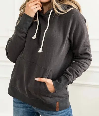 Ampersand Ave Staple Hoodie In Charcoal In Pink