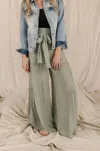 AMPERSAND AVE TIERED BOHO PANT IN SAGE