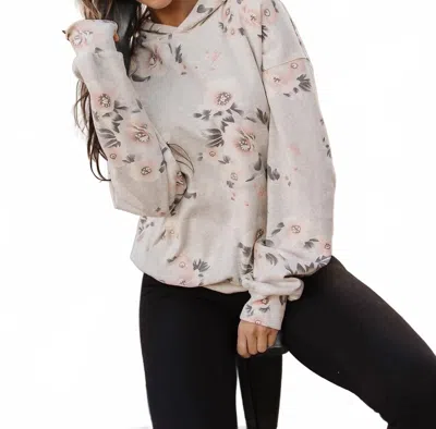 Ampersand Ave University Floral Hoodie In Petals & Pearls In Neutral