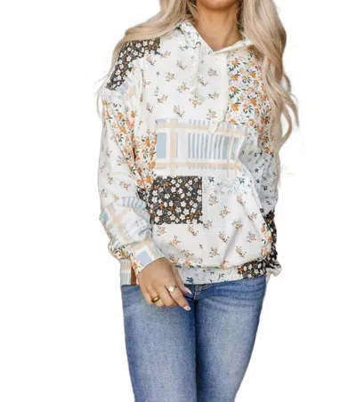 Ampersand Ave University Hoodie In Feeling Butterflies In White