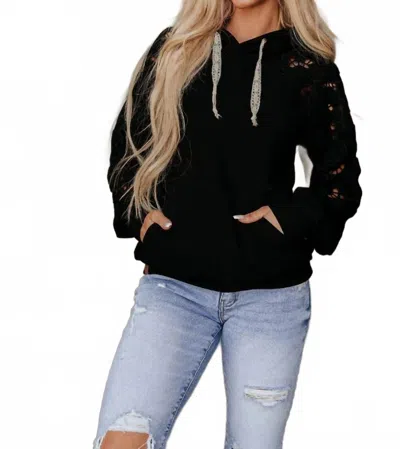 Ampersand Ave University Hoodie In Love Story Black