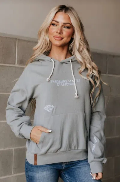 Ampersand Ave University Hoodie In Pressure Makes Diamonds In Gray