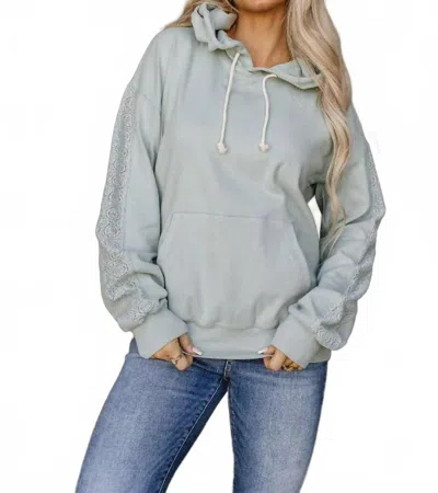 Ampersand Ave University Lace Hoodie In Wonderstruck Blue In Grey