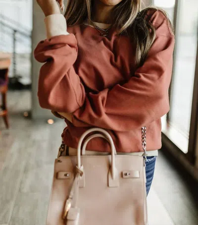 Ampersand Ave University Pullover In Terracotta Breeze In Multi