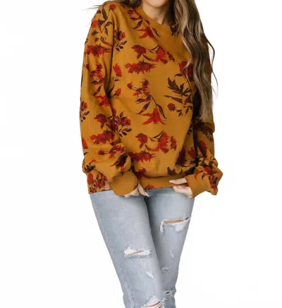 Ampersand Ave University Pullover Sweater In Fall Bouquet In Brown