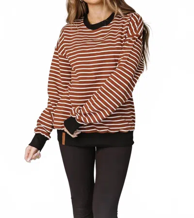 Ampersand Ave University Pullover Sweater In I'm The One In Brown