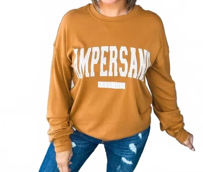Ampersand Ave University Pullover Sweatshirt In Mustard In Brown