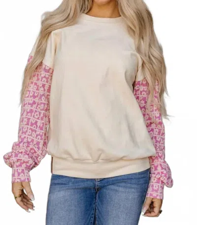Ampersand Ave University Pullover Sweatshirt In This Is Love In Neutral