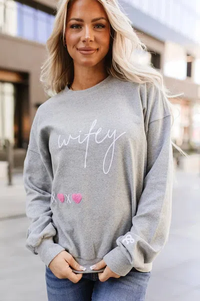 Ampersand Ave University Pullover Sweatshirt In Wifey In Animal Print